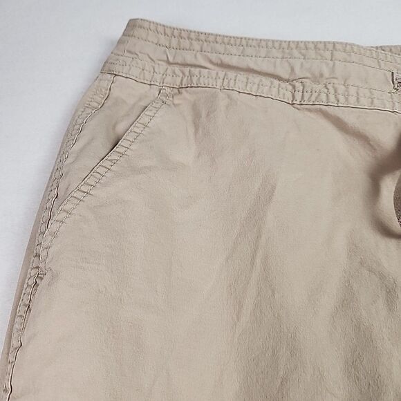 Style & Co Womens 14 Khaki Embroidered Roll Tab Hem Capri Pant Capri Drawstring - Picture 3 of 12